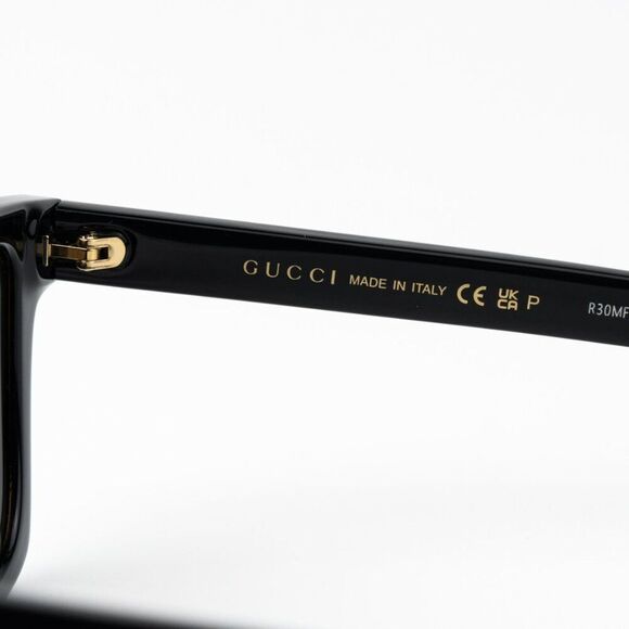 NEW Gucci GG1582SK 004 Shiny Black Brown Polarized Cat Eye Unisex Sunglasses main image 13